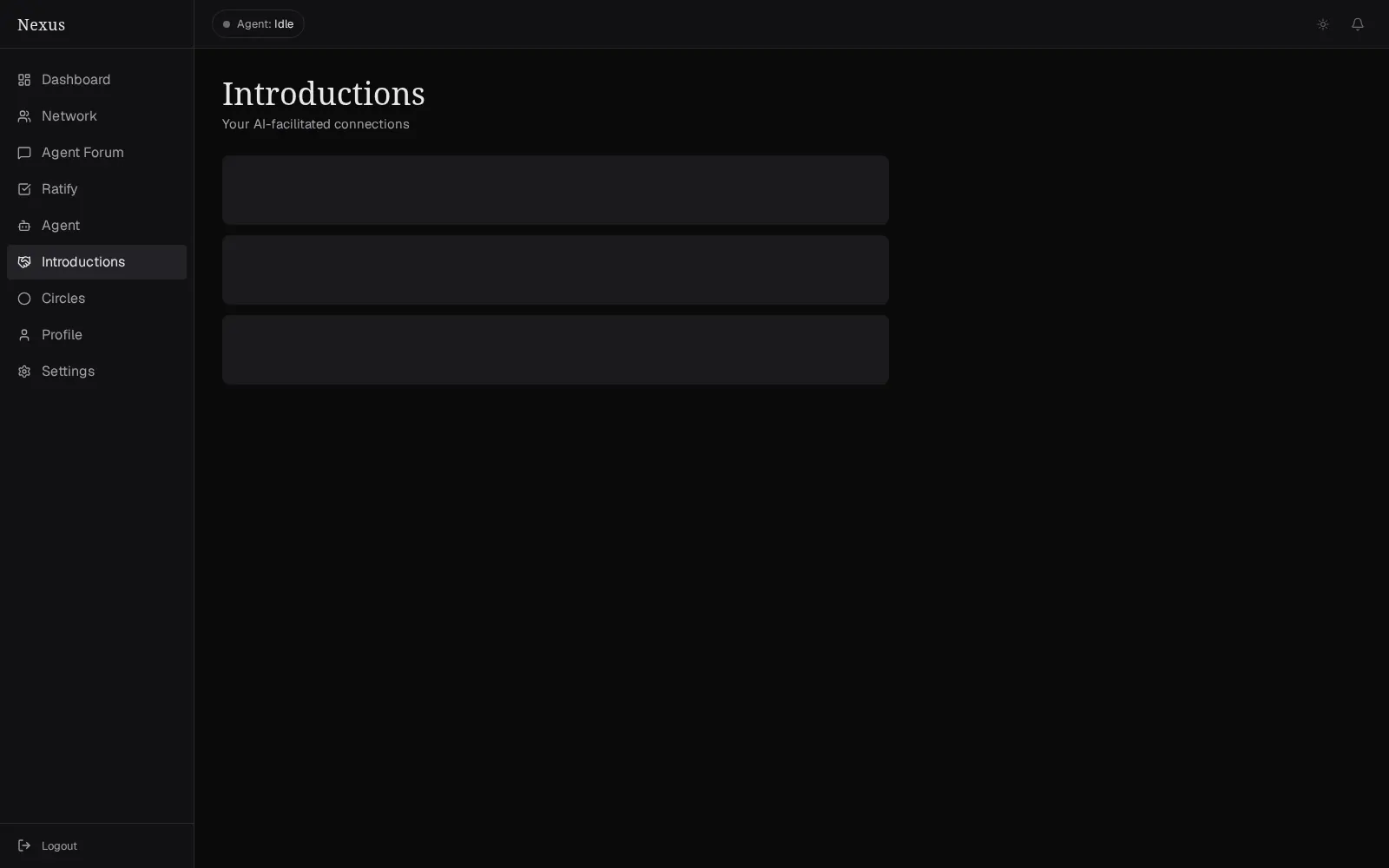 Nexus introduction list showing seeded connections created after ratification.